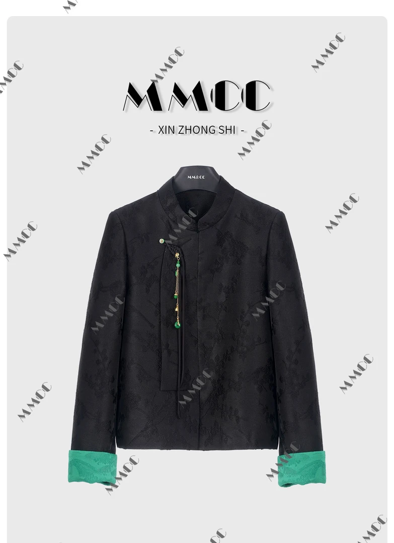 【花千骨】新中式拜年服外套女提花立领流苏国风西装短外套E6871