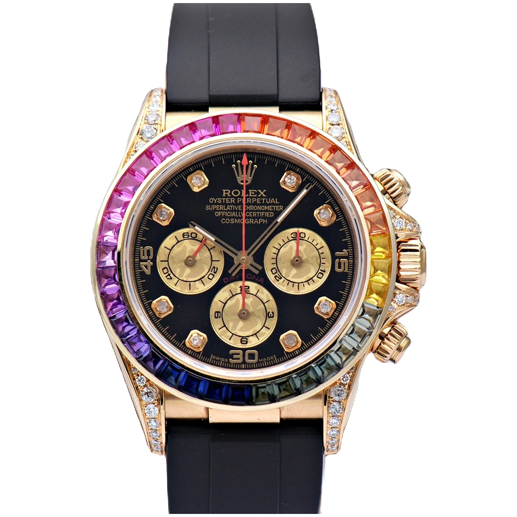 99新 Rolex/劳力士 迪通拿系列16518后钻彩虹迪40mm自动机械男表