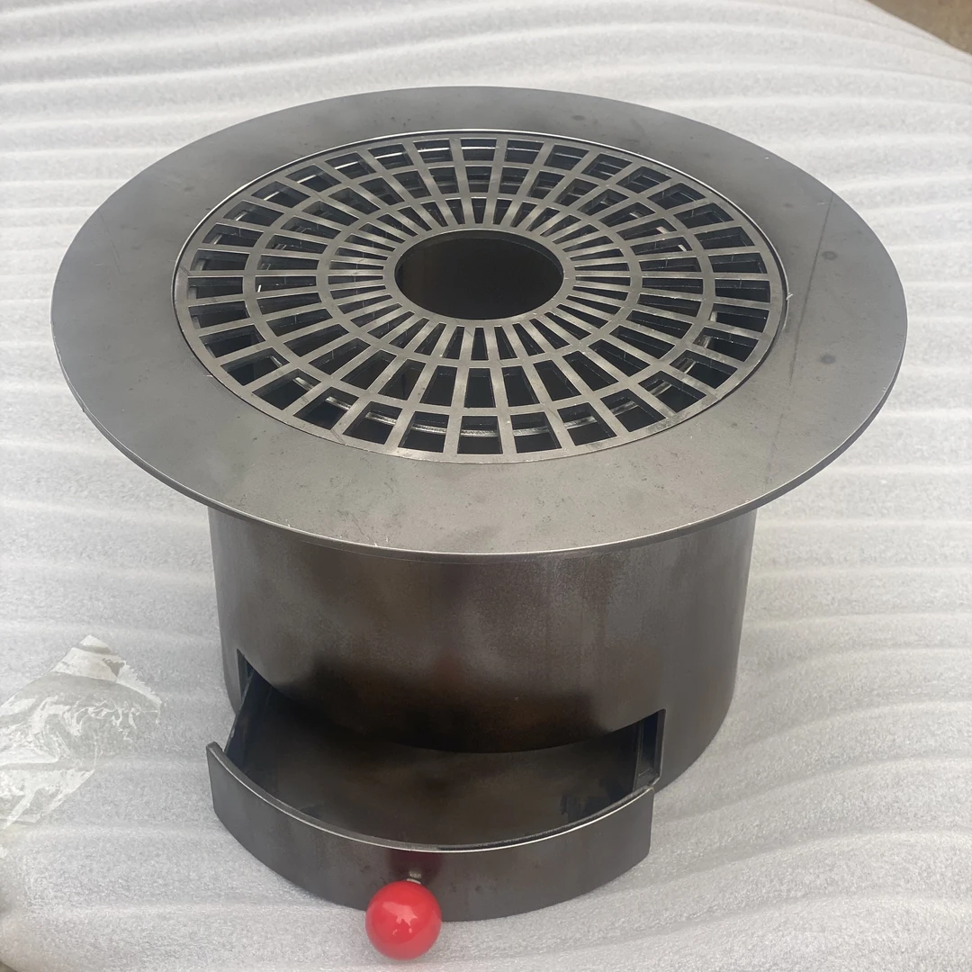 围炉煮茶大板桌面专用抽屉式双胆钢铁炭用烧烤火炉庭院烧烤多用