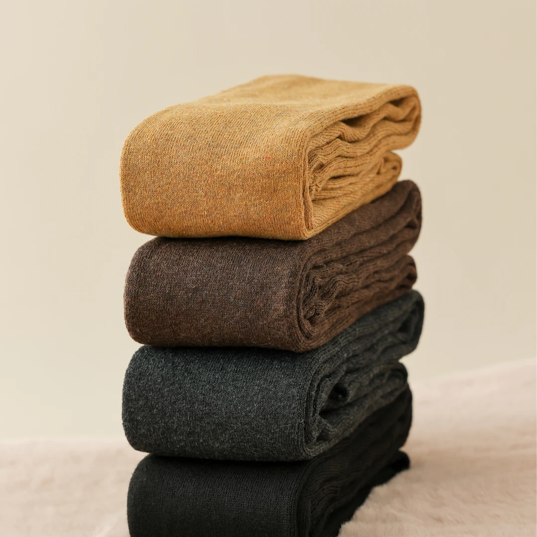 过膝袜女袜子长筒袜秋冬保暖毛圈袜加长护膝袜子冬季白色高筒长袜