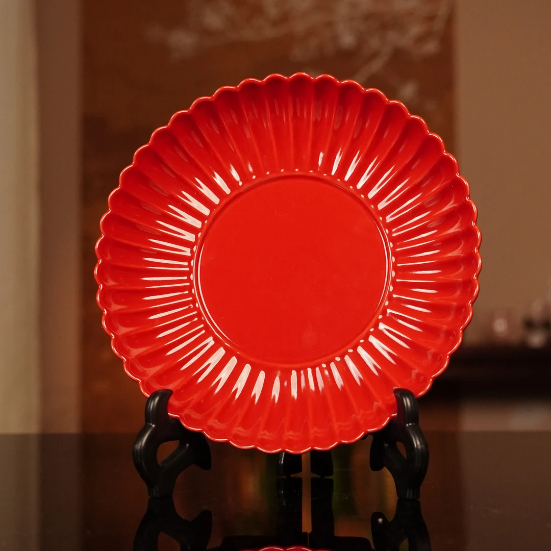 良朋  玫瑰红菊瓣盘  喝茶饮茶品茗茶道 LP8335