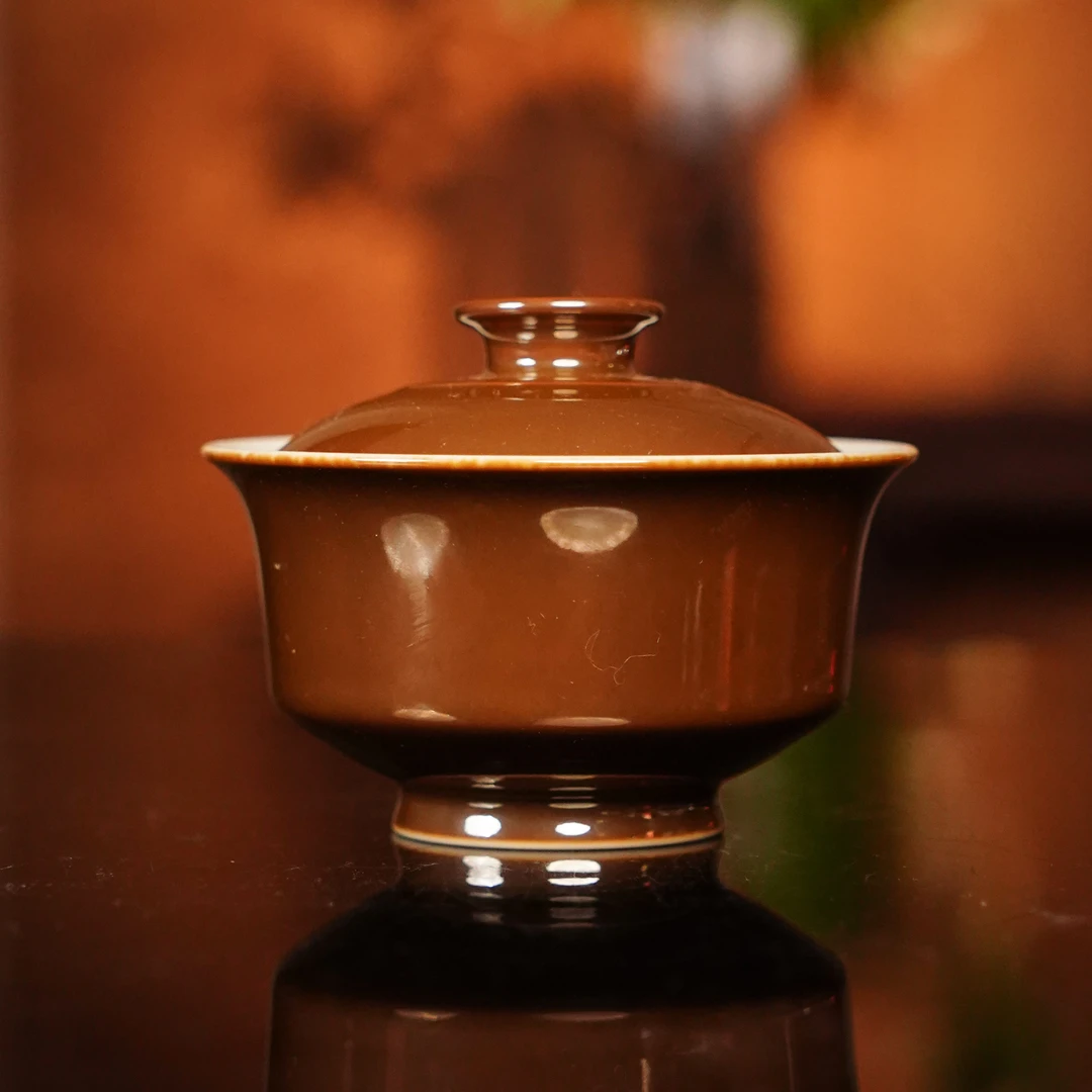 良朋  外紫金釉内海水鱼盖碗  手工茶具茶杯纯手工专用 LP8227