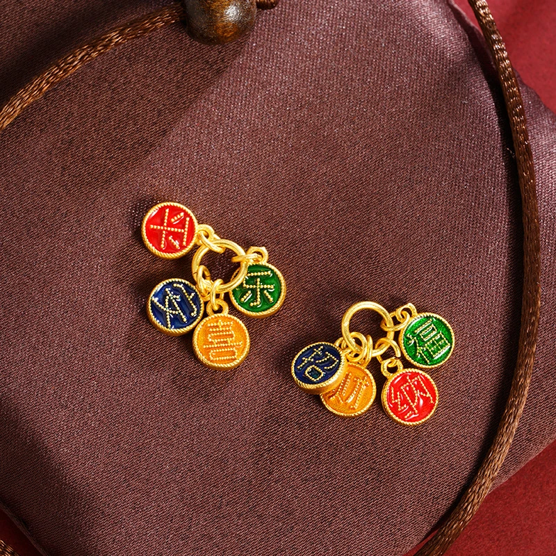 铜合金吊坠 diy饰品配件复古吉祥国风气质轻奢流苏配饰古风国潮风