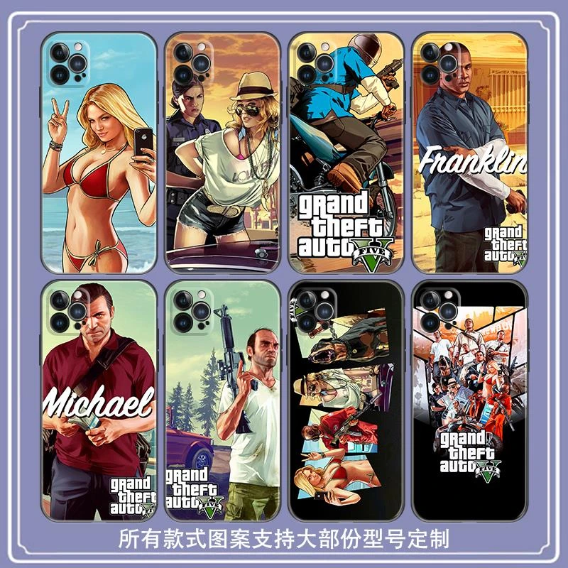 侠盗飞车手机保护壳适用iPhone/GTA5/X/XR/XS/6/6s/7/8/PRO/Max/p