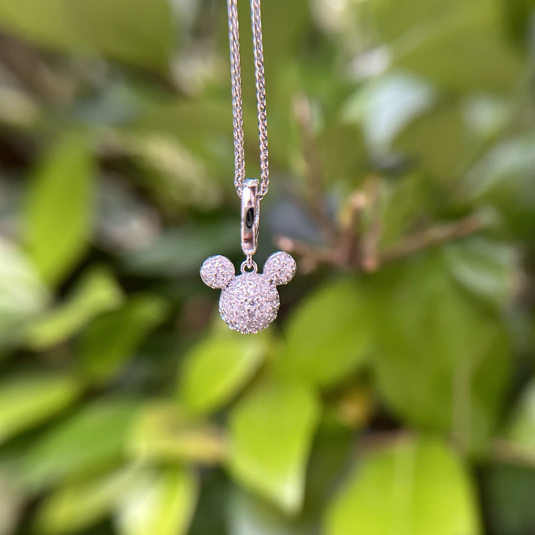 吊坠925银 S925银米奇头吊坠时尚灵动可爱小众精致镶嵌镶钻百搭