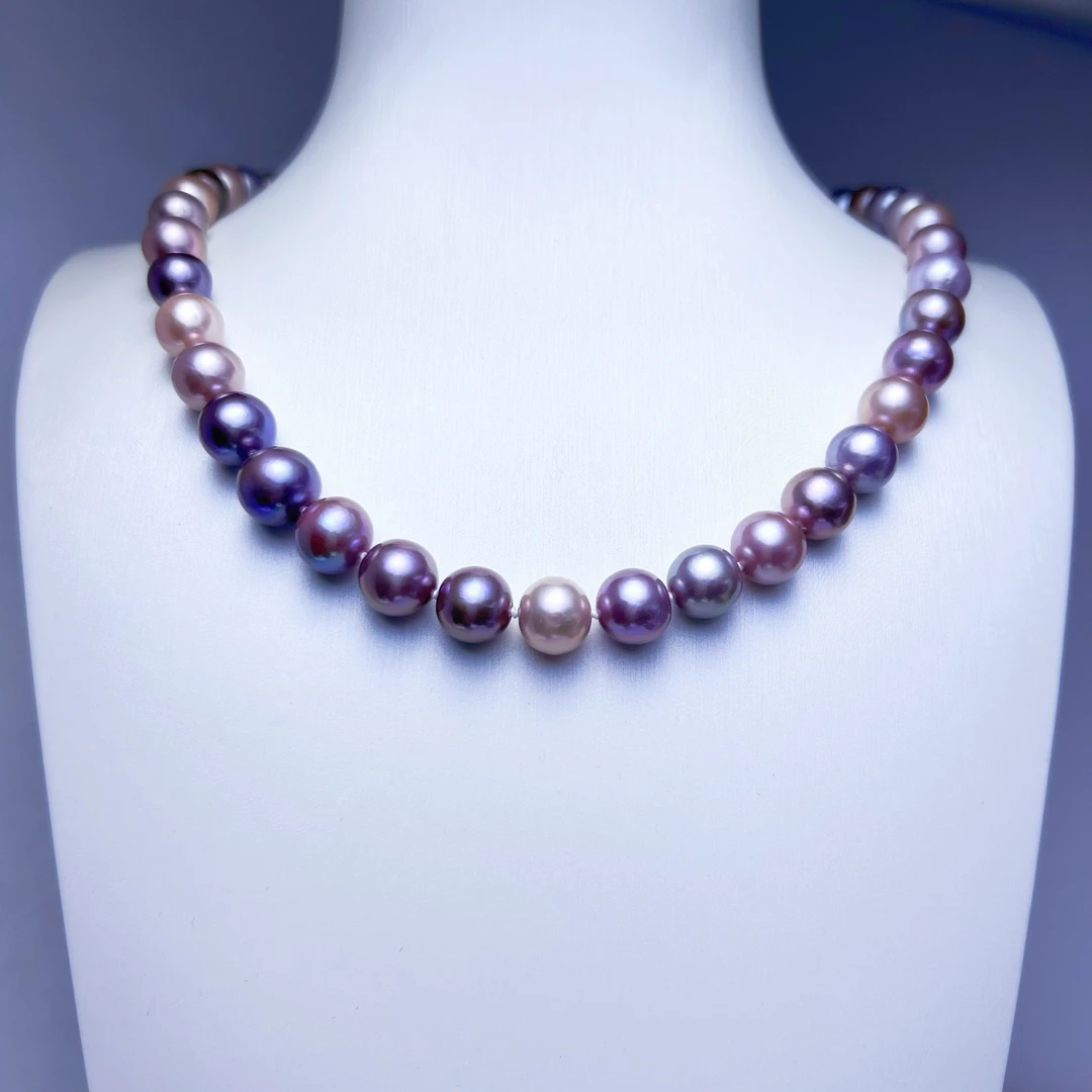 【莫兰迪】淡水珍珠糖果色梦幻混彩项链 高贵 9-11mm左右