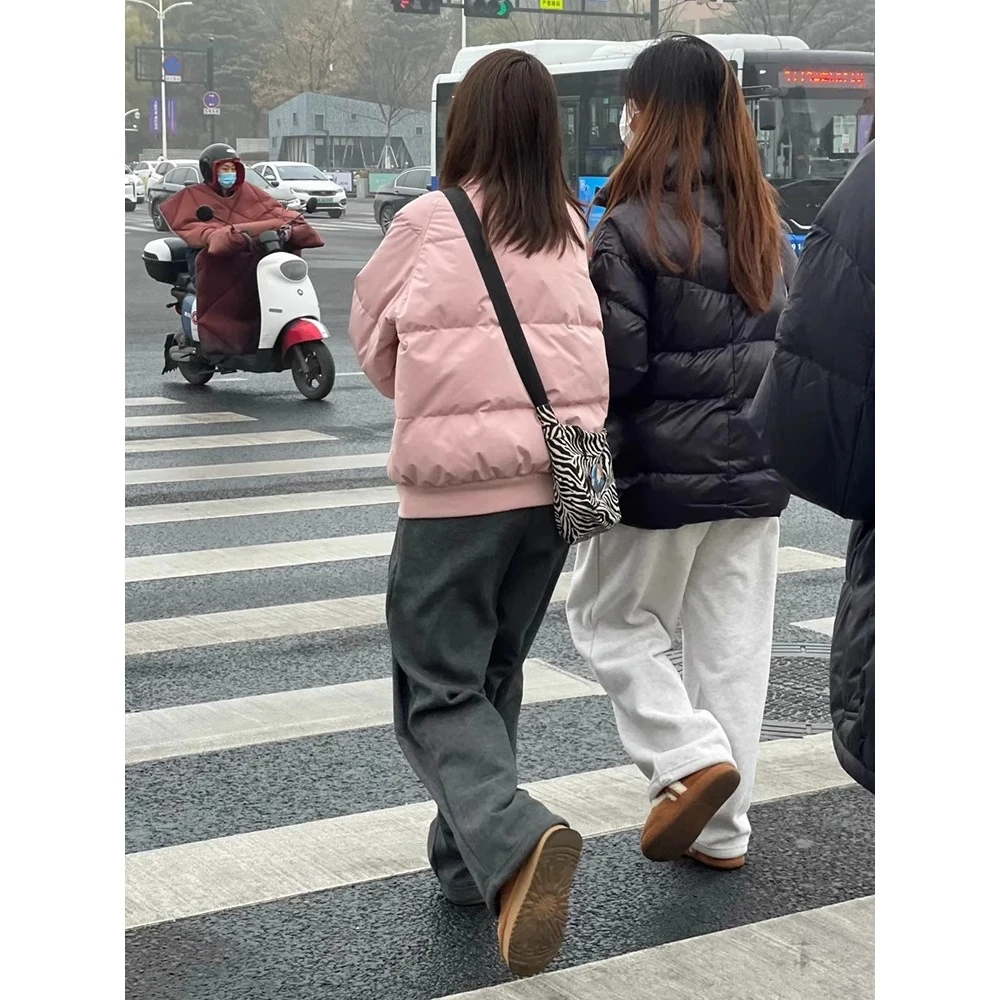 梨型身材百搭卫裤女春冬胖mm宽松显瘦休闲运动裤束脚直筒阔腿裤子