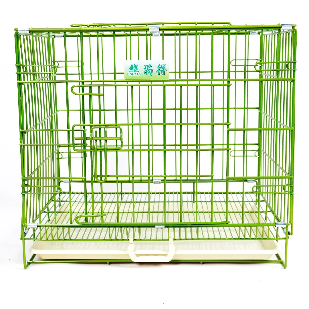 CNCATS/渴得加粗耐咬纳米笼小中型犬可折叠双门锁带厕所结实狗笼