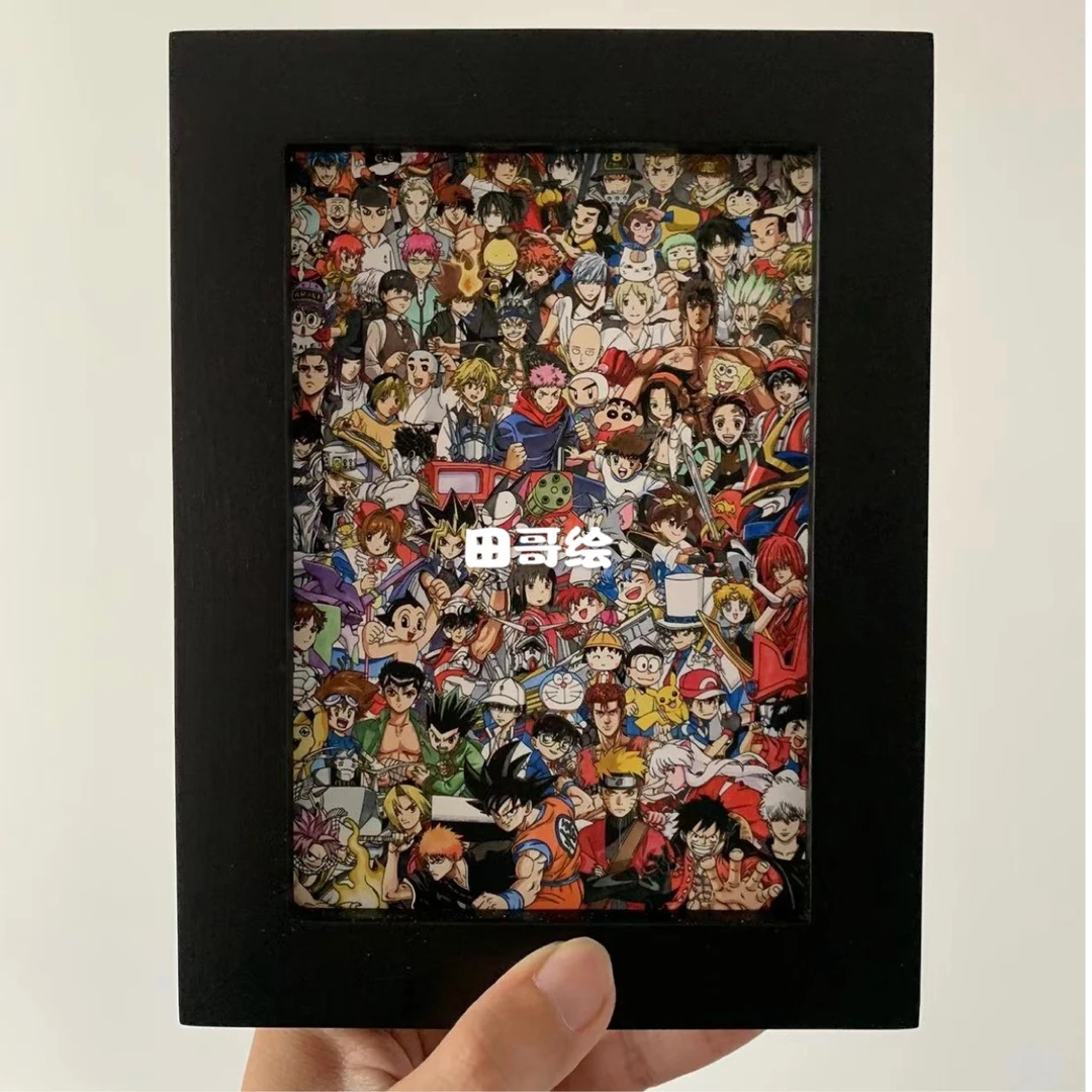 原创拼接动漫主角全家福复刻微喷画限量童年的回忆路飞悟空鸣人