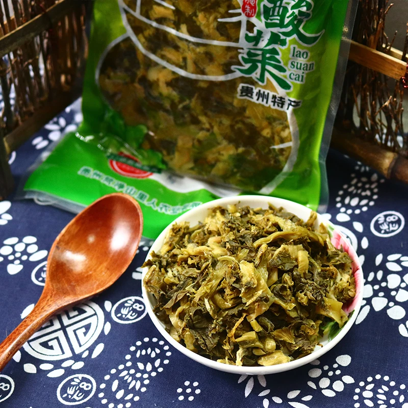 贵州老坛鱼细酸菜咸酸芥菜鱼调料青菜下饭菜袋装400g每袋开袋即食