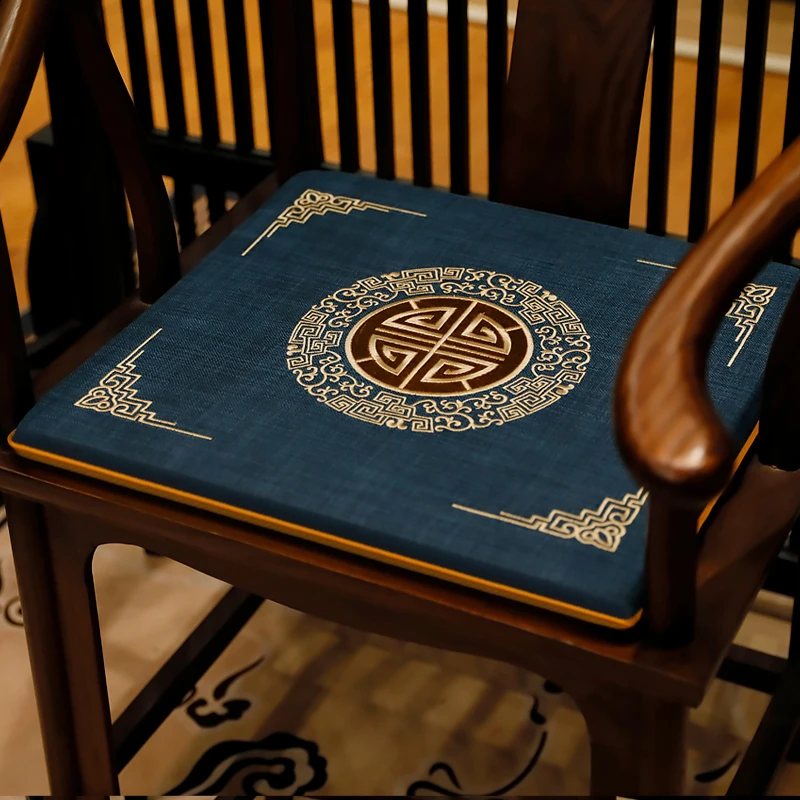 新中式椅子坐垫红木沙发座椅垫太师椅实木餐椅圈椅垫子茶椅垫防滑