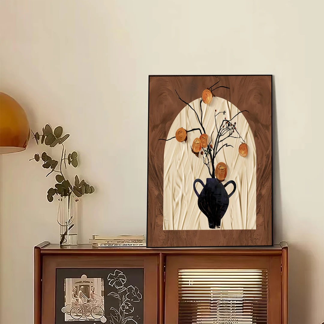 中古风装饰画高级感法式桌面摆画入户门鞋柜摆台画玄关卧室挂画