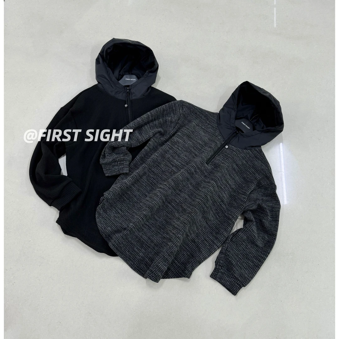 初见家【半拉链连帽套头卫衣】2024早秋新款休闲洋气上衣