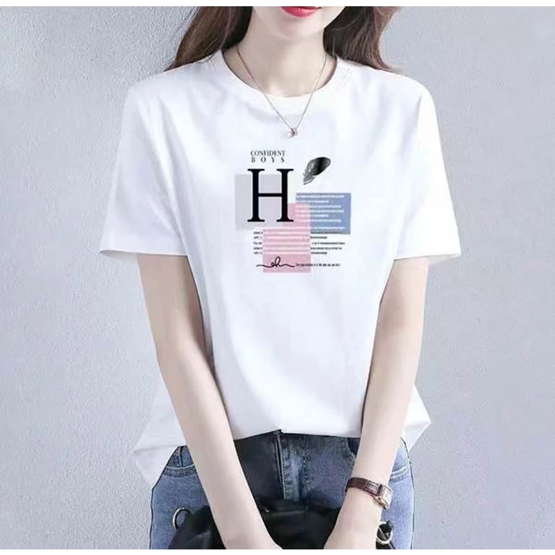 方块羽毛】男女同款 精梳棉纯棉T恤 纯棉短袖百搭宽松重磅纯棉