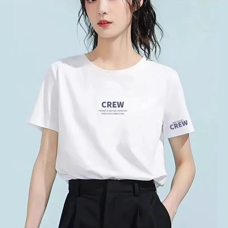 CREV字母】男女同款 精梳棉纯棉T恤 纯棉短袖百搭宽松重磅纯棉