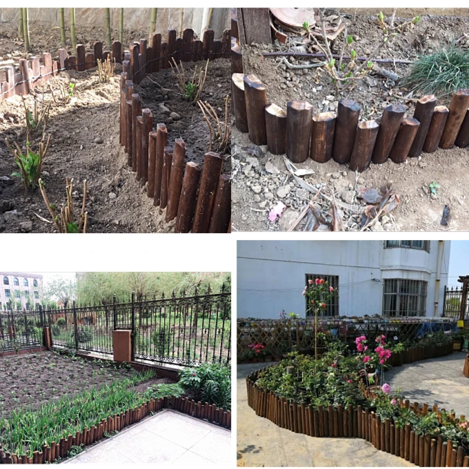 小围栏花架木栅栏加厚网格爬藤架庭院碳化防腐实木质户外篱笆仿古