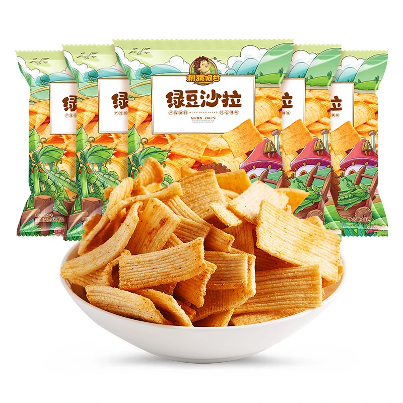 刺猬阿甘 绿豆沙拉5包 虾味豆香浓郁解馋追剧网红零食整箱