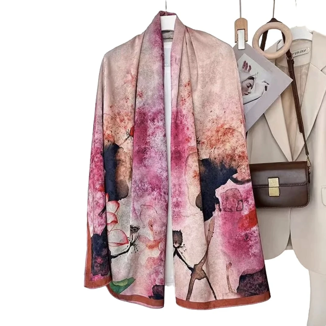 【桃红柳绿 盘扣款】70*180香云花手工春夏气质披肩外套时尚大方