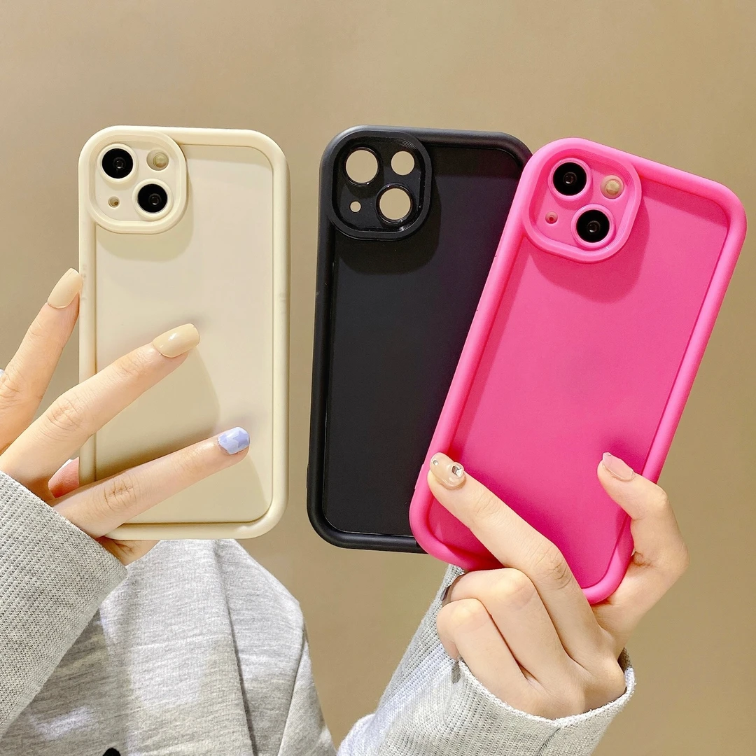 简约纯色硅胶适用iPhone15/14pro max苹果11/12个性xs/xr手机壳13
