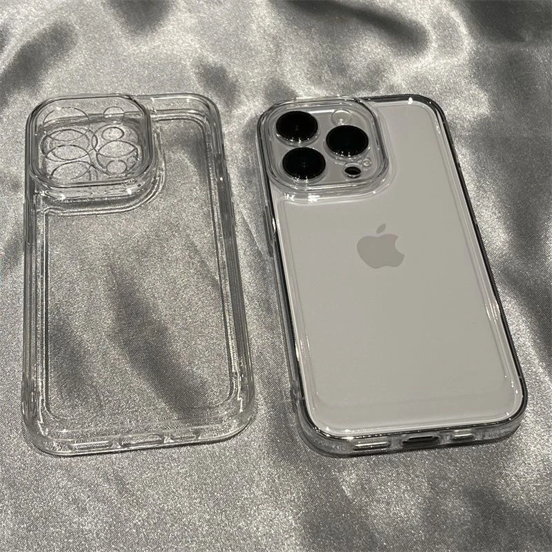 爆款简约苹果手机壳14 15Pro透明iphone13全包软壳12 11个性防摔