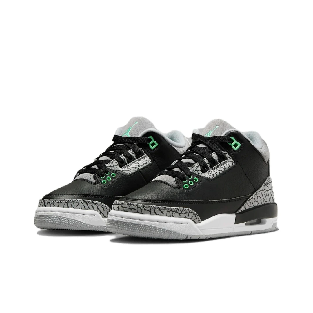 【就近门店发货AJ3GS黑灰绿】NIKE大童AIRJORDAN3休闲鞋DM0967-031