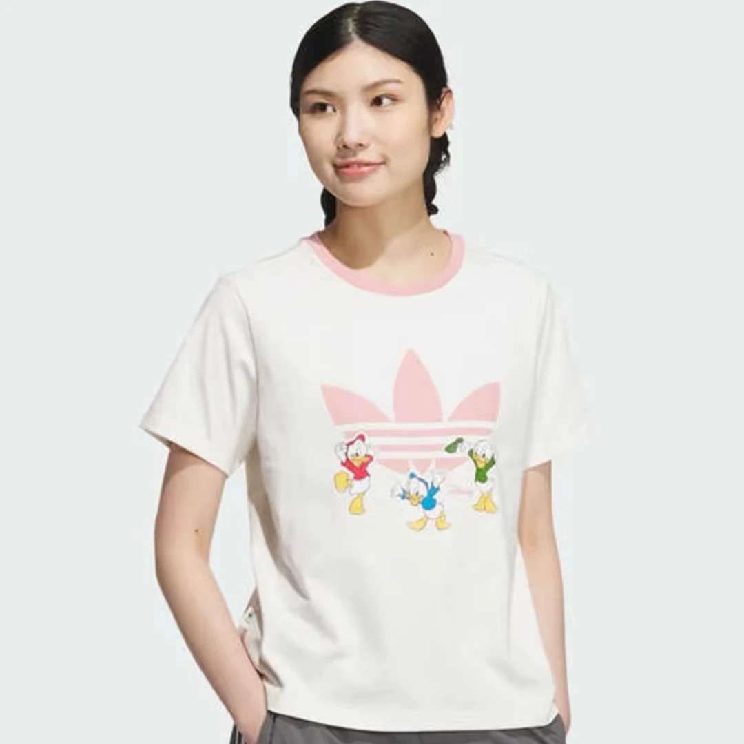 【就近阿迪达斯】adidas Originals三叶草x迪士尼女子短袖JP1428