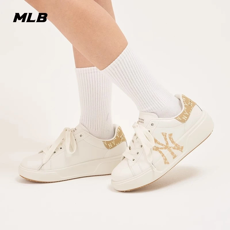 MLB男女情侣时尚休闲运动低帮厚底增高经典百搭板鞋秋季<sss>