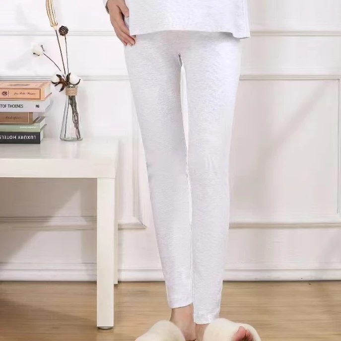 彩棉秋裤大码修身时尚春秋款显瘦孕妇可调节松紧腰头弹力保暖