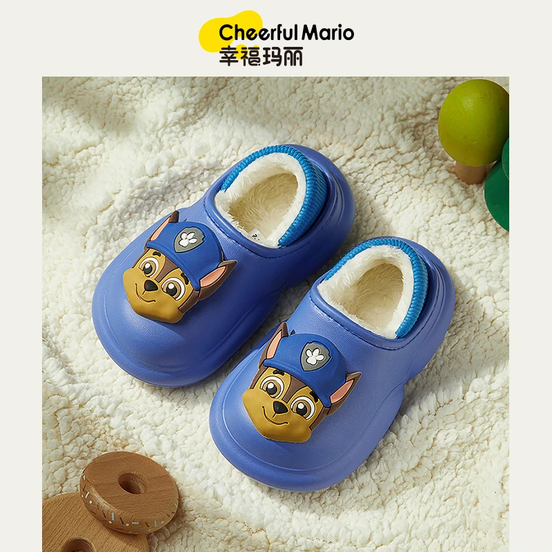 汪汪队儿童棉拖鞋男童冬季室内防水家居男孩毛毛女宝宝毛拖鞋秋冬