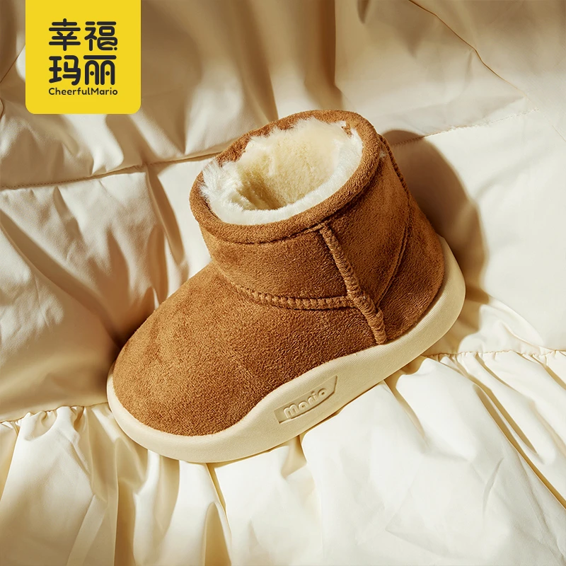 【粉丝专享】儿童雪地靴女童加绒加厚保暖中筒小童冬宝宝棉鞋短靴