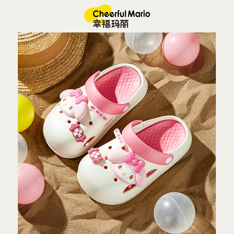 美乐蒂女童洞洞鞋儿童拖鞋夏季新款防滑宝宝凉鞋女孩凉拖鞋外穿