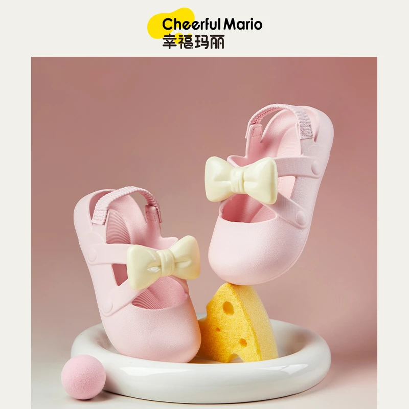 蝴蝶结儿童凉鞋女童夏季2024新款包头软底小女孩宝宝公主运动鞋子