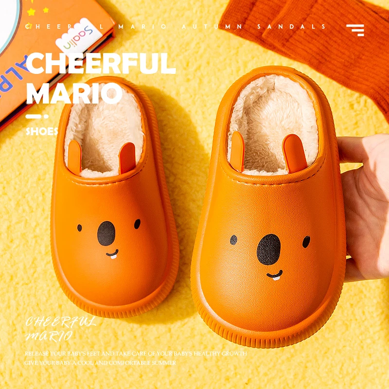 踩屎感冬拖棉拖鞋男女冬季居家情侣毛绒棉拖儿童宝宝防水包跟棉鞋