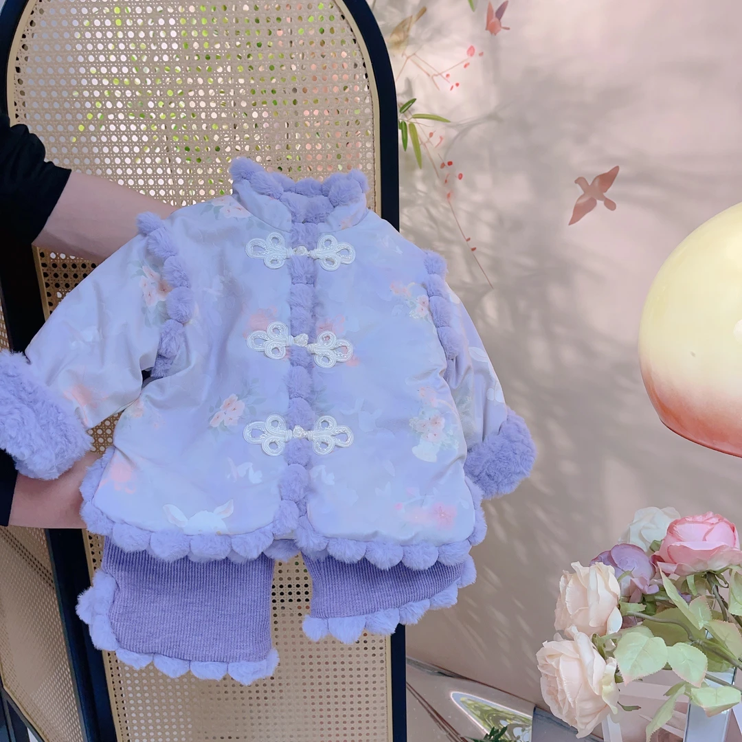 现货【粉丝带玩偶】儿童年服套装秋冬款国风唐装小童汉服宝宝拜年服