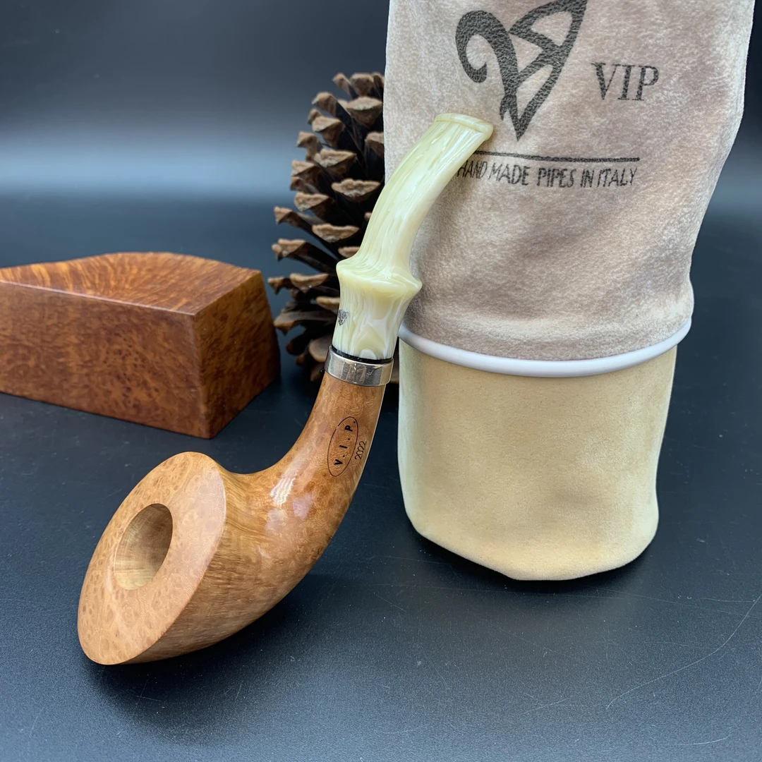 意大利Viprati维布拉蒂 光面手工烟斗火焰纹 2022  VIP