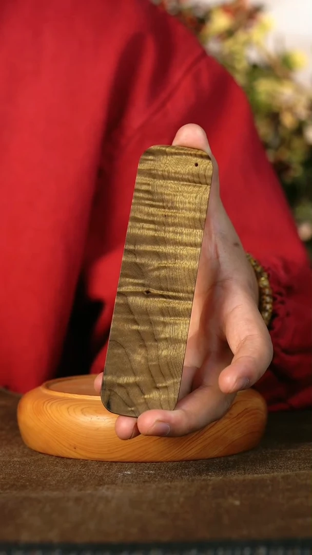 【闪购商品】金丝楠木木雕阴沉料满花纹手工达摩书签1