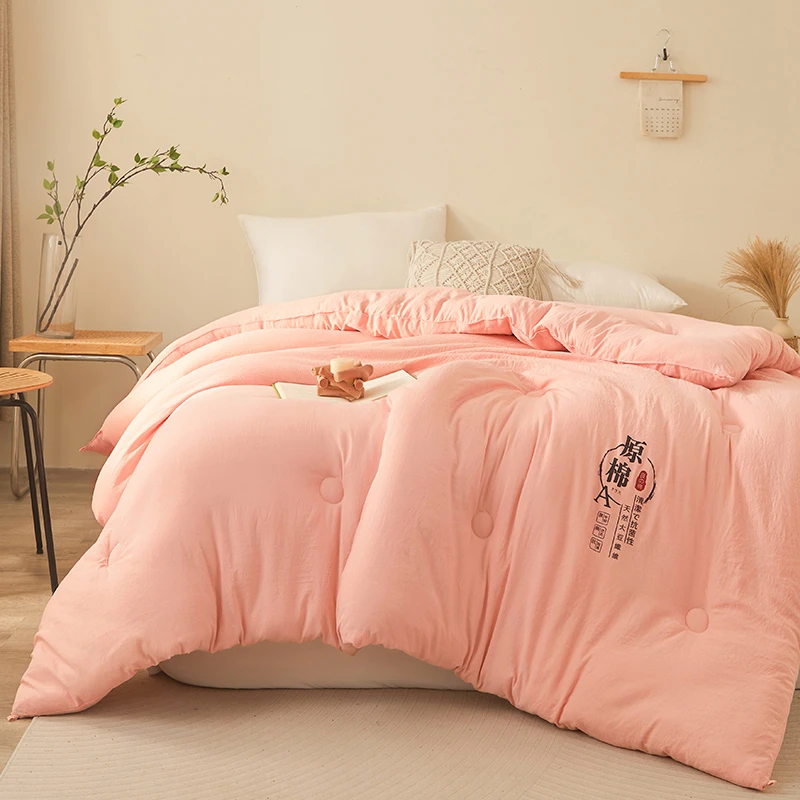 新款原棉大豆被加厚秋冬被子亲肤透气单双人宿舍被褥