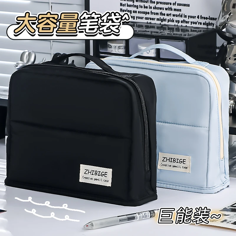 大容量手提透明多功能收纳包高颜值多层手提透明中学生女生铅笔盒