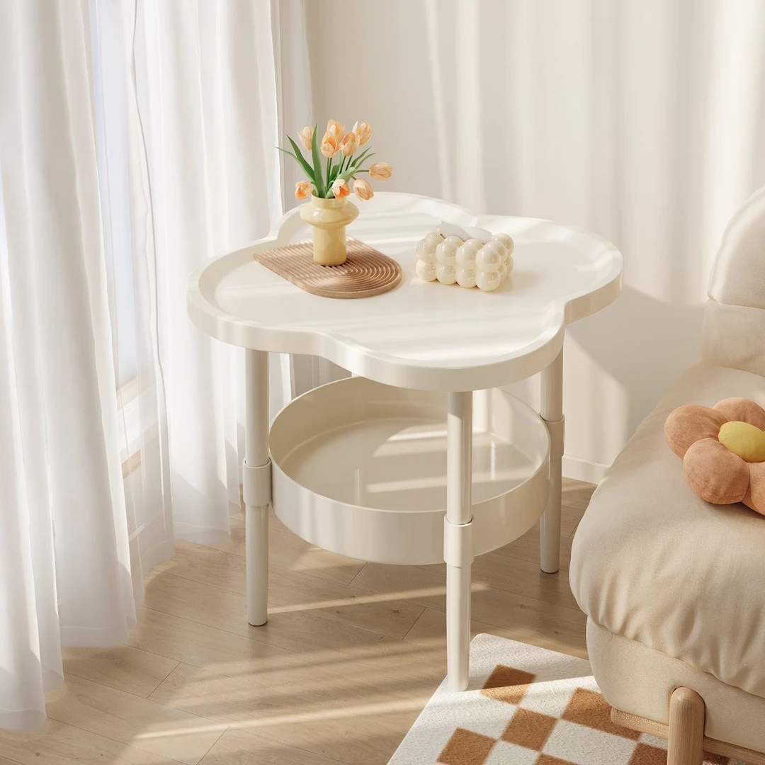 加厚四叶草边几摆件卧室可移动小茶几摆件厨房置物架多功能床头柜