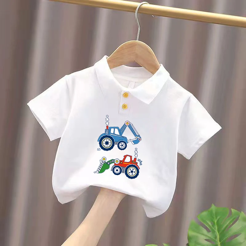 纯棉男童装POLO衫2024夏季新款儿童宝宝卡通短袖T恤翻领休闲上衣