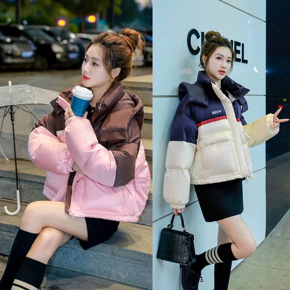 美拉德短款羽绒服女2023年冬季新款小众面包服高端小个子加厚外套