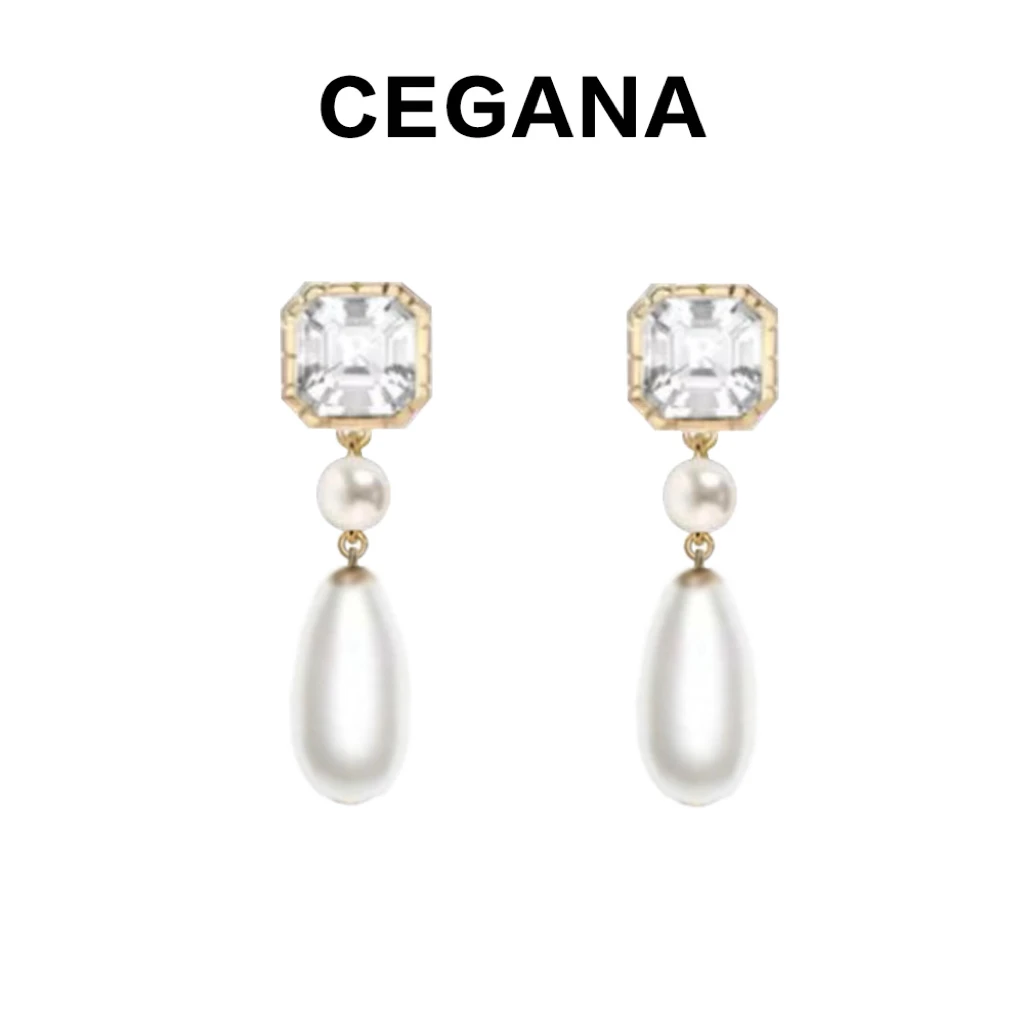 铜合金耳饰 CEGANA【浮光】仿珍珠锆石耳钉时尚气质