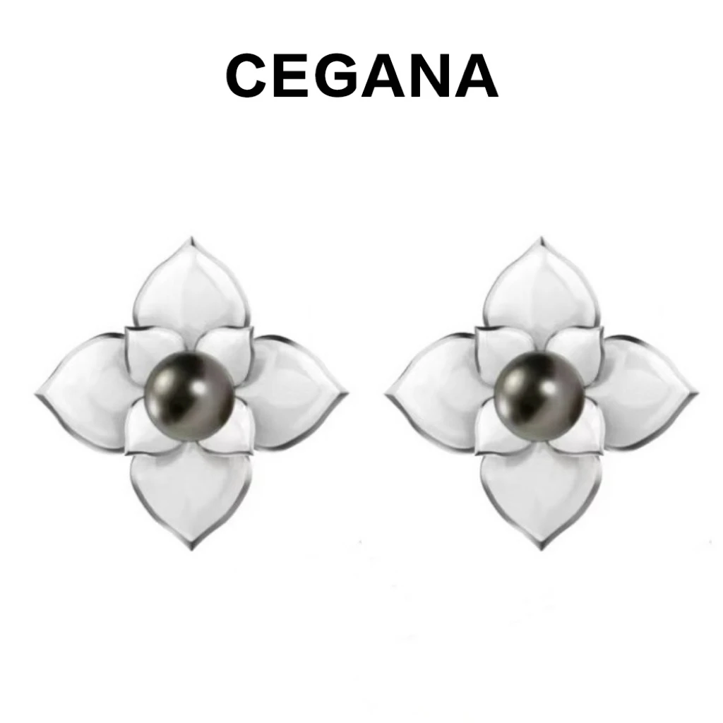 铜合金珐琅耳饰 CEGANA【永恒】秋冬原创四照花耳饰
