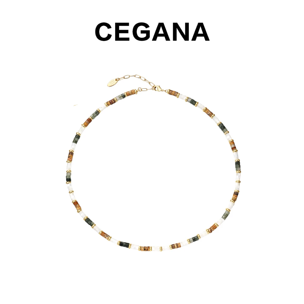 铜合金项链 CEGANA手工串珠彩色ins珠珠项链小众时尚