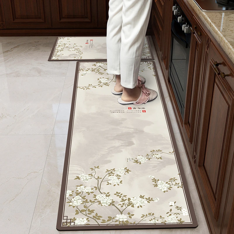 中式风格硅藻泥地垫厨房地垫吸水防滑垫子可裁剪尺寸进门门垫脚垫