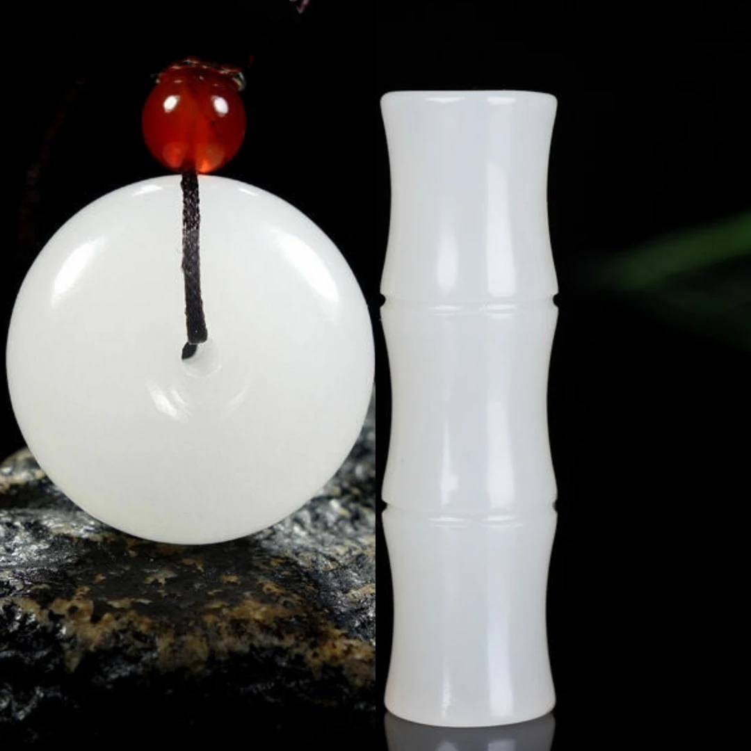 金丝玉平安扣，节节高升挂件两个精时尚佩戴不同微矿点微瑕