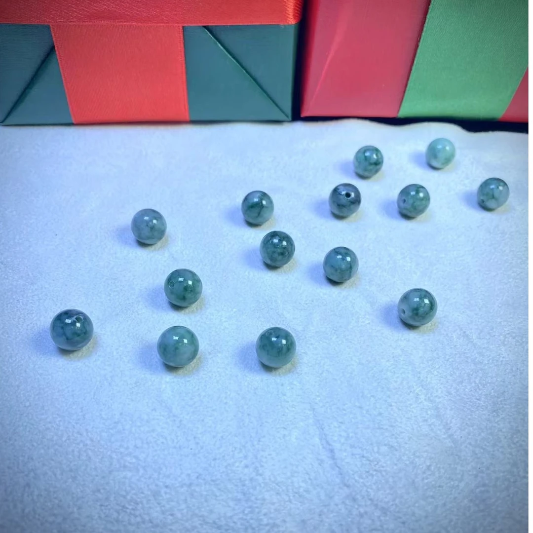 【钱多多】天然缅甸A货翡翠AHC75圆珠多样性一个