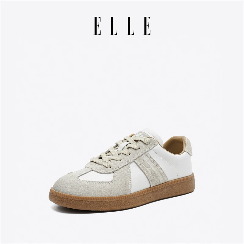 ELLE女2025年秋冬新款美式拼色运动板鞋潮流百搭勃肯时尚休闲鞋