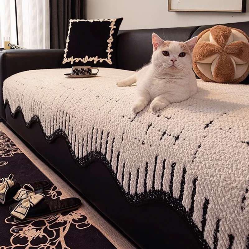 欧式防滑毛绒沙发垫秋冬新款加厚盖布网红沙发套罩四季简约新款