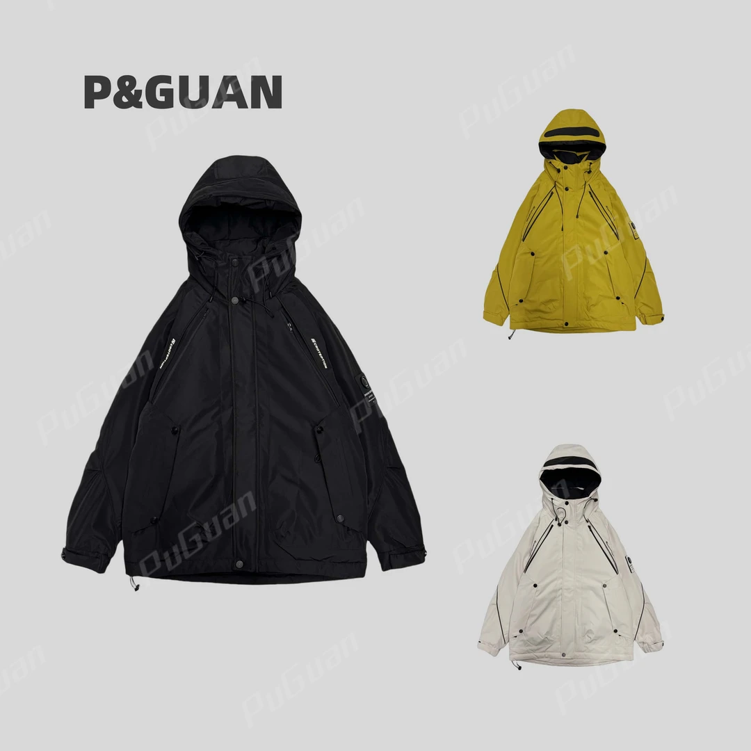 【黄金战甲】新款时尚百搭工装魔术贴袖章连帽外套816